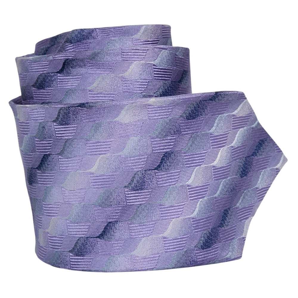 Piattelli Platinum Men's‎ 100% Silk Necktie USA Purple Geometric Abstract